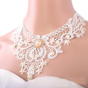 VenusFox White Black Lace Chokers Necklaces