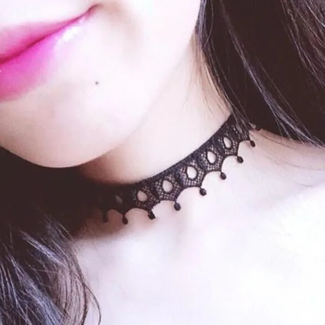 VenusFox White Black Lace Chokers Necklaces