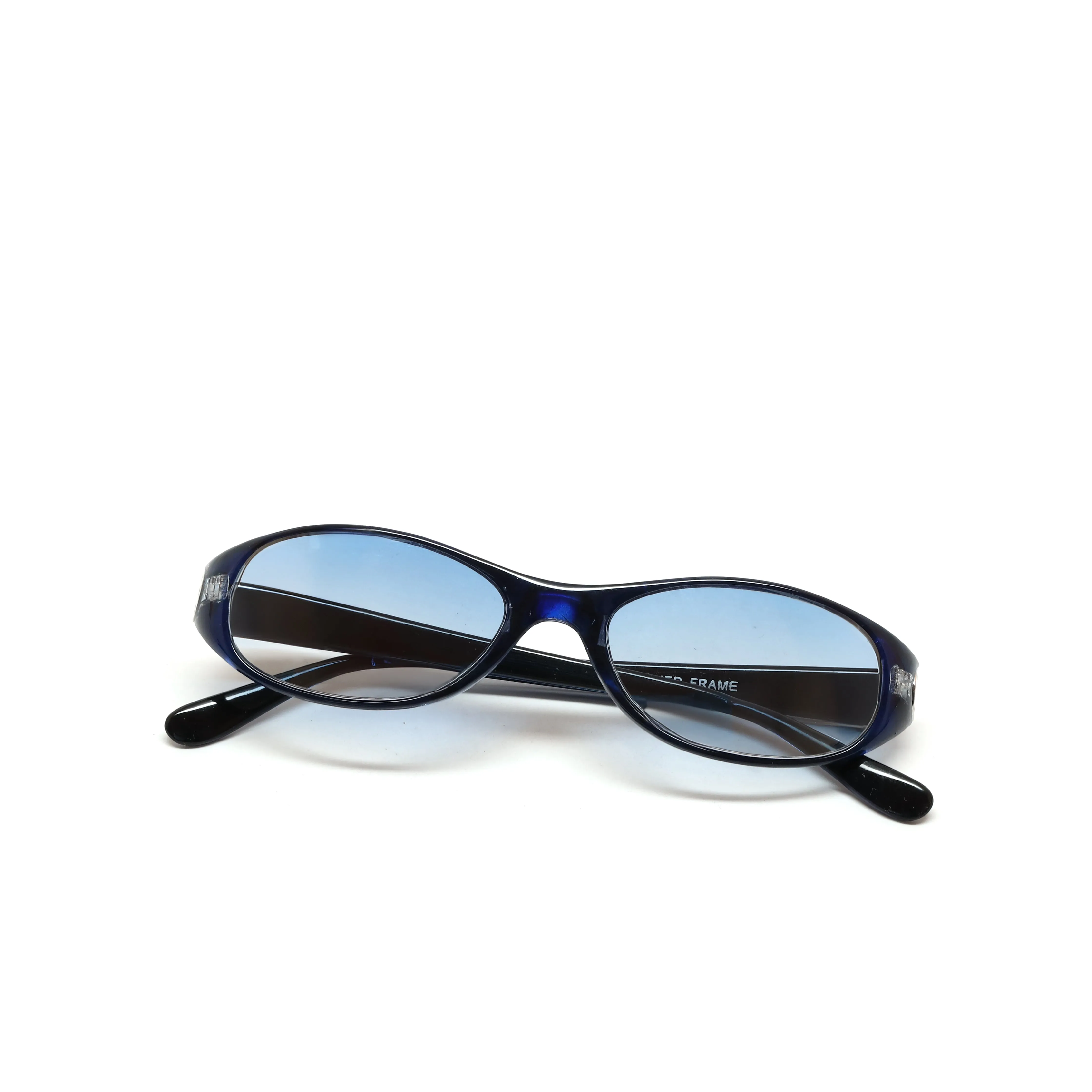 Vintage 90s Deadstock Nimbus Transparent Oval Sunglasses - Blue