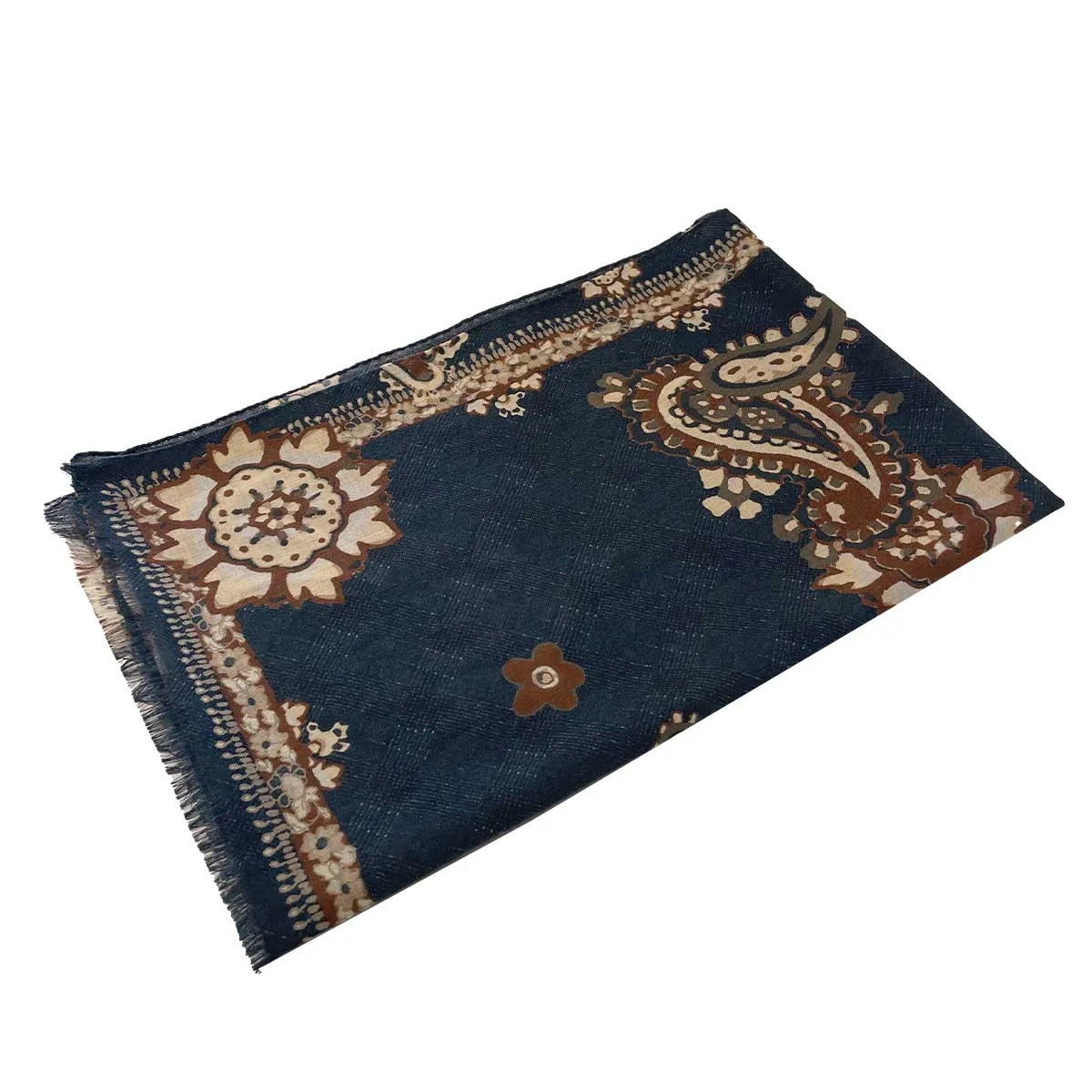 Vintage archive scarf blue paisley super soft