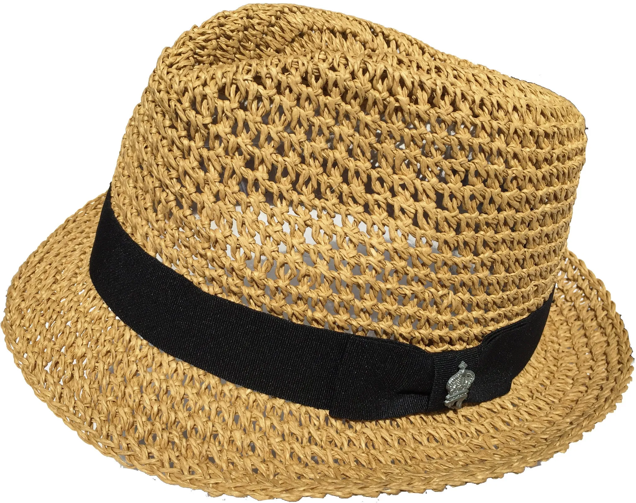 Vintage Christys Crown Crocheted Paper Straw Fedora