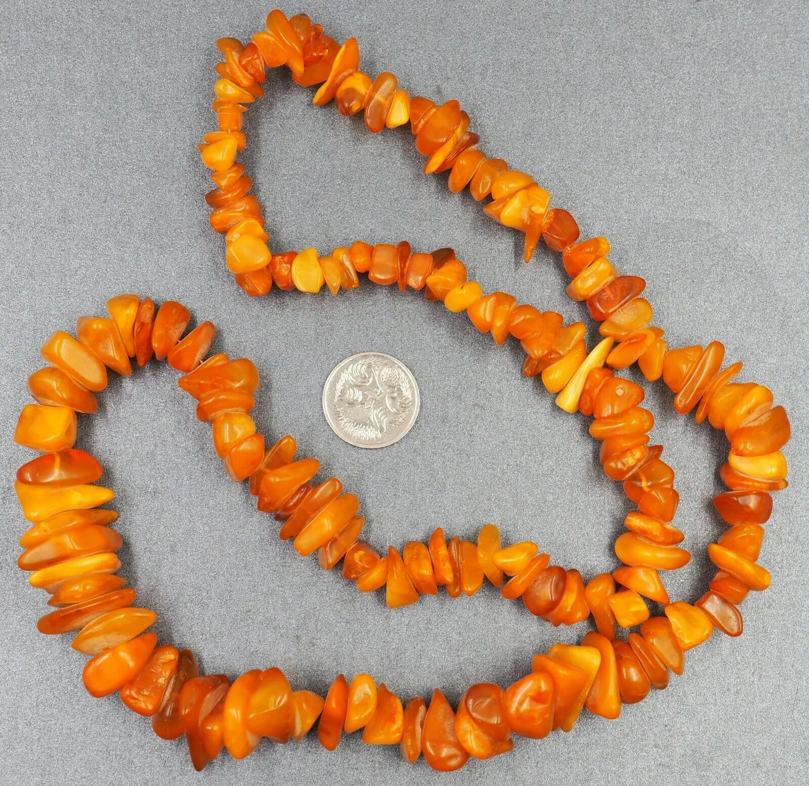 Vintage Natural Butterscotch AMBER Necklace with Stones Graduating in Size