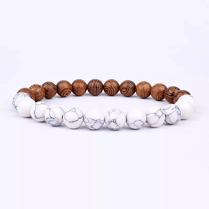 Volcanic Stone Bracelet for Men Lava Wooden 8mm Beads Bracelet Tibetan Buddha Wrist Chain Women Men Jewelry Gift New Bracelets