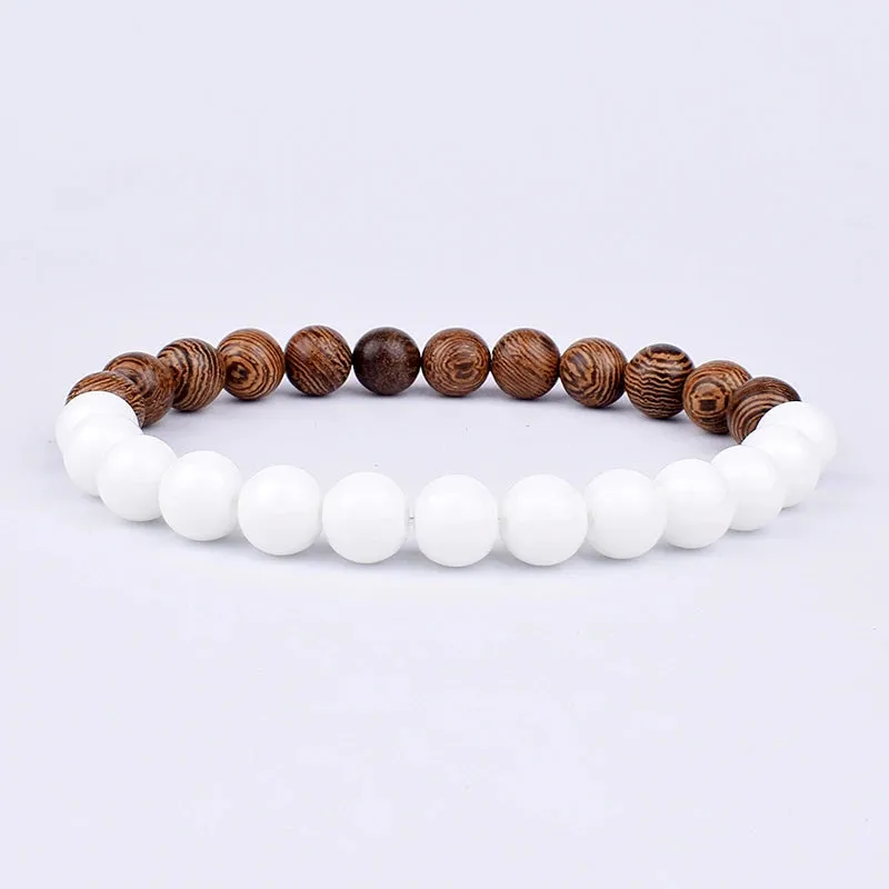 Volcanic Stone Bracelet for Men Lava Wooden 8mm Beads Bracelet Tibetan Buddha Wrist Chain Women Men Jewelry Gift New Bracelets