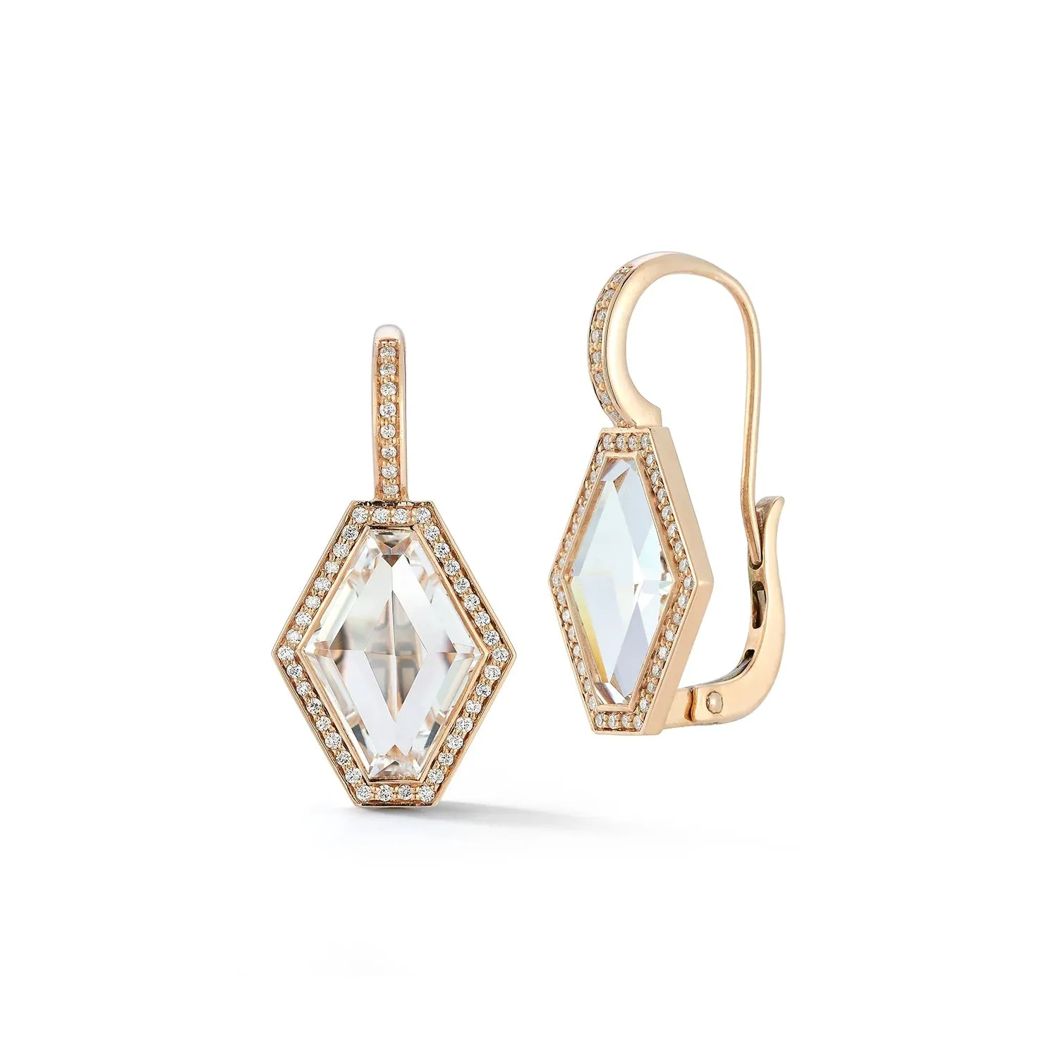 Walters Faith 'Bell' Rock Crystal Hexagon and Diamond Earrings