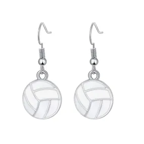 White Volleyball Earrings