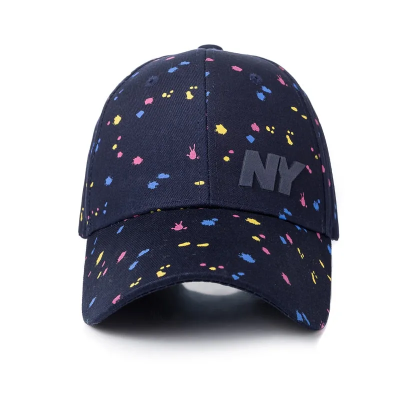 Women Cap Fashion NY Letter Patch Baseball Cap Female Polka Dot Printing Casual Adjustable Outdoor High Quality Hat Cap