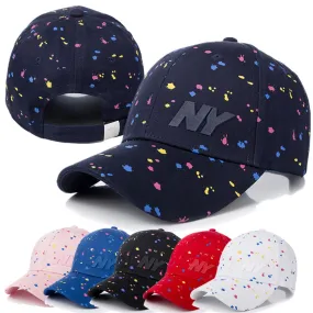 Women Cap Fashion NY Letter Patch Baseball Cap Female Polka Dot Printing Casual Adjustable Outdoor High Quality Hat Cap