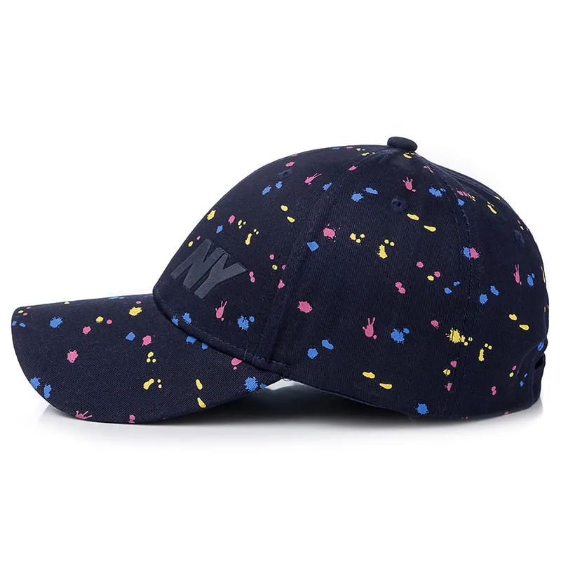 Women Cap Fashion NY Letter Patch Baseball Cap Female Polka Dot Printing Casual Adjustable Outdoor High Quality Hat Cap