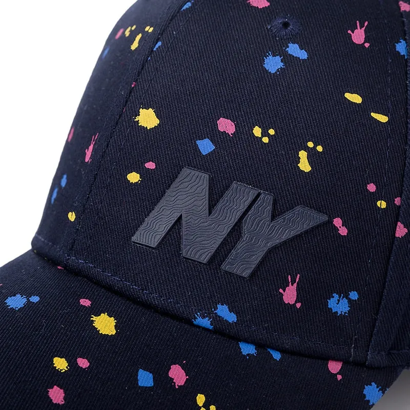 Women Cap Fashion NY Letter Patch Baseball Cap Female Polka Dot Printing Casual Adjustable Outdoor High Quality Hat Cap