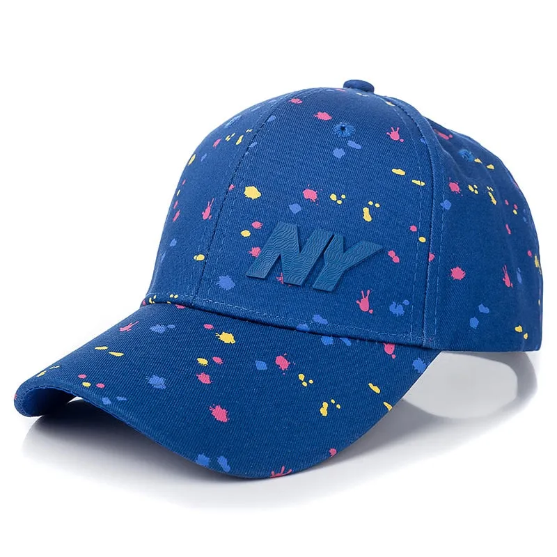 Women Cap Fashion NY Letter Patch Baseball Cap Female Polka Dot Printing Casual Adjustable Outdoor High Quality Hat Cap