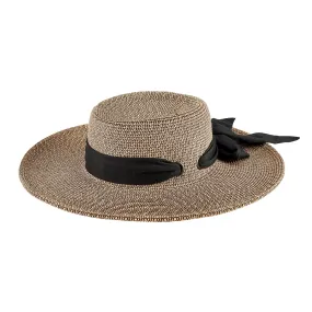 Women's Sun Brim Boater Hat with Scarf Bow