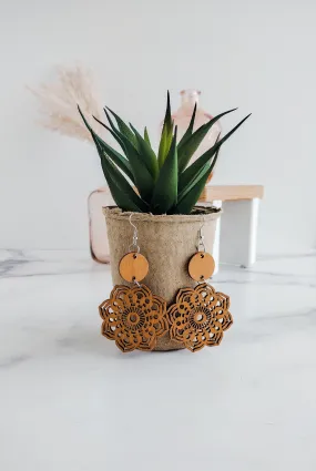 Wood Mandala Earrings